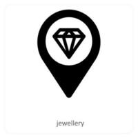 Jewellery and location icon concept vector