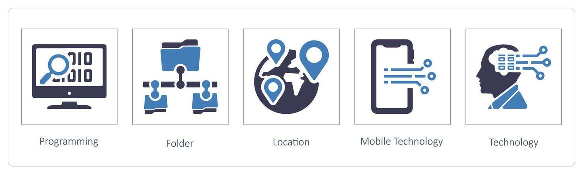 programación, carpeta y ubicación vector