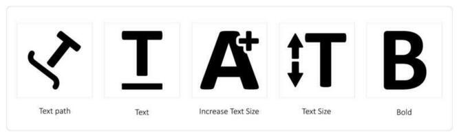 Text path, Text, Increase Text Size vector