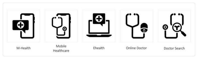 M-Health, mobile health care vector