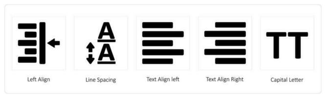 Left Align, Line Spacing, Text Align left vector