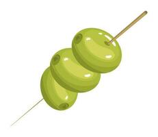 olives in a stick icon isolated vector