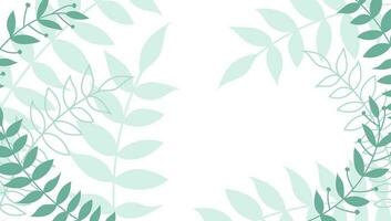 Spring design with space for text with green leaves. Minimalistic background with leaves. Green leaves in the background. Template for text with leaves vector