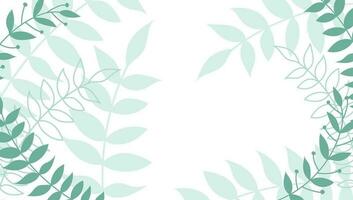 Spring design with space for text with green leaves. Minimalistic background with leaves. Green leaves in the background. Template for text with leaves vector