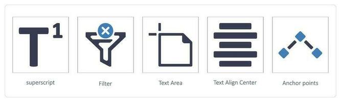 superscript, filter, Text Area vector