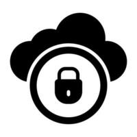 icono de vector de seguridad en la nube