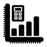 Calculator with Graph Vector Icon