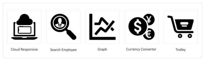 Cloud Responsive, Search Employee vector