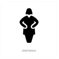child patient and baby care icon concept vector