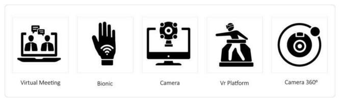 Virtual Meeting, bionic and Camera vector