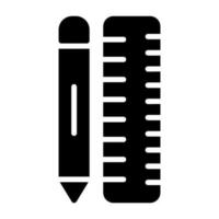 Pencil with Ruler Vector Icon