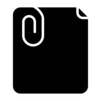 Paperclip with paper Vector Icon