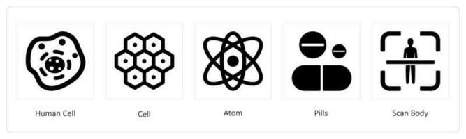 Human Cell, Cell, Atom vector