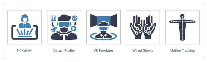 holograma y virtual realidad vector