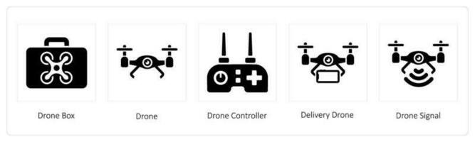 Drone Box, drone and Drone Controller vector