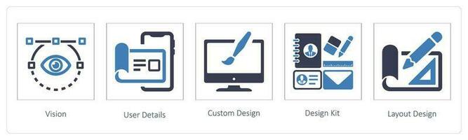 vision, user details and custom design vector