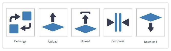 Exchange, Upload, Compress vector