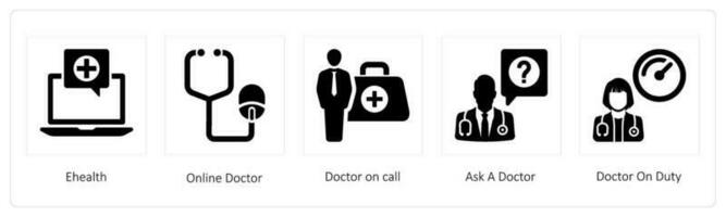 Ehealth, Online Doctor, Doctor on call vector