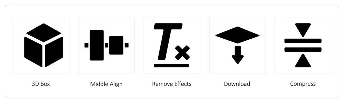3d caja, medio alinear, eliminar efectos vector