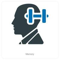 Memory and brain energy icon concept vector