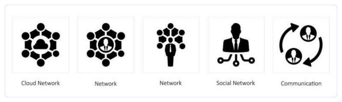 Cloud Network, Network, Social Network vector