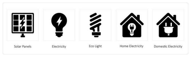 Solar Panels, Electricity, Eco Light vector
