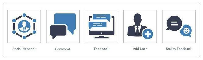 social red, comentario y realimentación vector