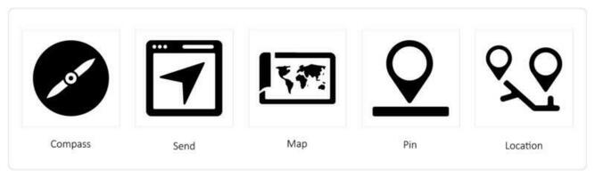 mapa, ruta, global ubicación vector