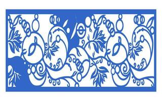 Decorative floral patterns, geometric template for cnc laser cutting vector