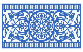 Decorative floral patterns, geometric template for cnc laser cutting vector