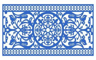 Decorative floral patterns, geometric template for cnc laser cutting vector