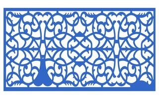 Decorative floral patterns, geometric template for cnc laser cutting vector