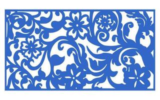 Decorative floral patterns, geometric template for cnc laser cutting vector