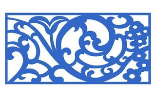 Decorative floral patterns, geometric template for cnc laser cutting vector