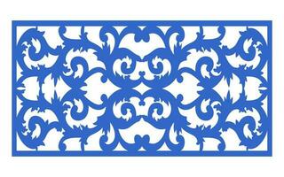 Decorative floral patterns, geometric template for cnc laser cutting vector