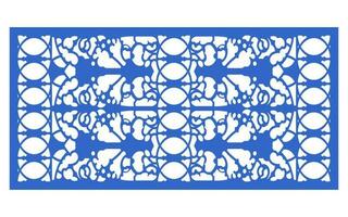 Decorative floral patterns, geometric template for cnc laser cutting vector