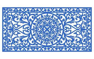 Decorative floral patterns, geometric template for cnc laser cutting vector
