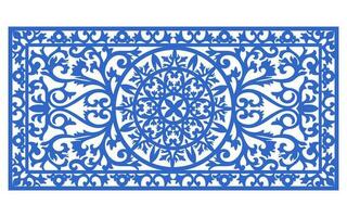 Decorative floral patterns, geometric template for cnc laser cutting vector