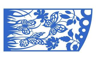 Decorative floral patterns, geometric template for cnc laser cutting vector