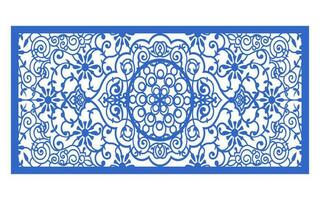 Decorative floral patterns, geometric template for cnc laser cutting vector