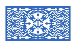 Decorative floral patterns, geometric template for cnc laser cutting vector