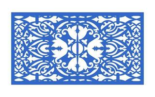 Decorative floral patterns, geometric template for cnc laser cutting vector