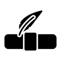 Quill pen with scroll Vector Icon