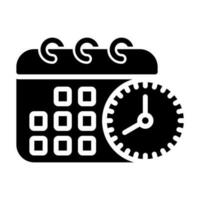 Calendar with clock Vector Icon