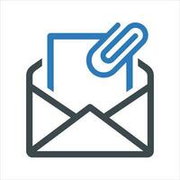 Attach document icon. Vector and glyph