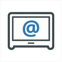 Online mail icon. Vector and glyph