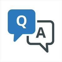 Question and answer icon. Vector and glyph