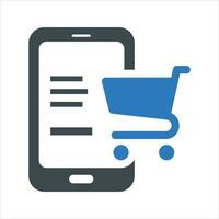 online shopping icon. Vector and glyph