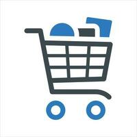 Shopping cart icon. Vector and glyph