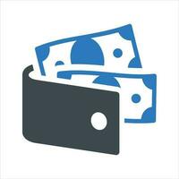 Pocket wallet icon. Vector and glyph